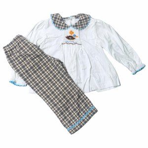 G11-Zuccini, 18-24M, l/s cotton smock shirt + pant